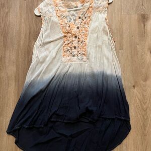 Buckle Orange and Blue Ombre Tank Top